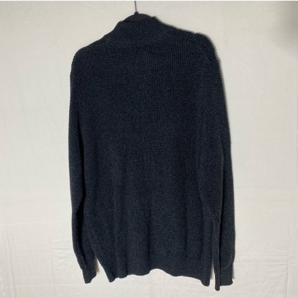 Denver Hayes Dark Grey Waffle Knit Full Zip Mock Neck Cardigan Sweater L - Picture 15 of 16